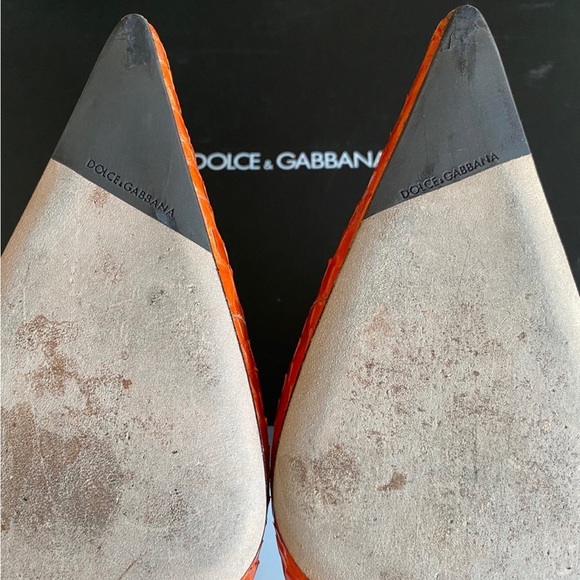 ⭐️LAST DAY⭐️ Rare - Dolce & Gabbana Orange Kitten Heels EU 37 - Picture 12 of 13